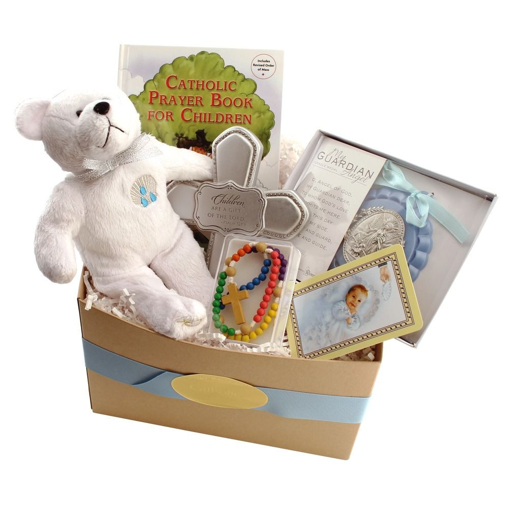Gifts For Baby Boy Christening
 Catholic Baptism Gift Basket for Baby Boy $59 95