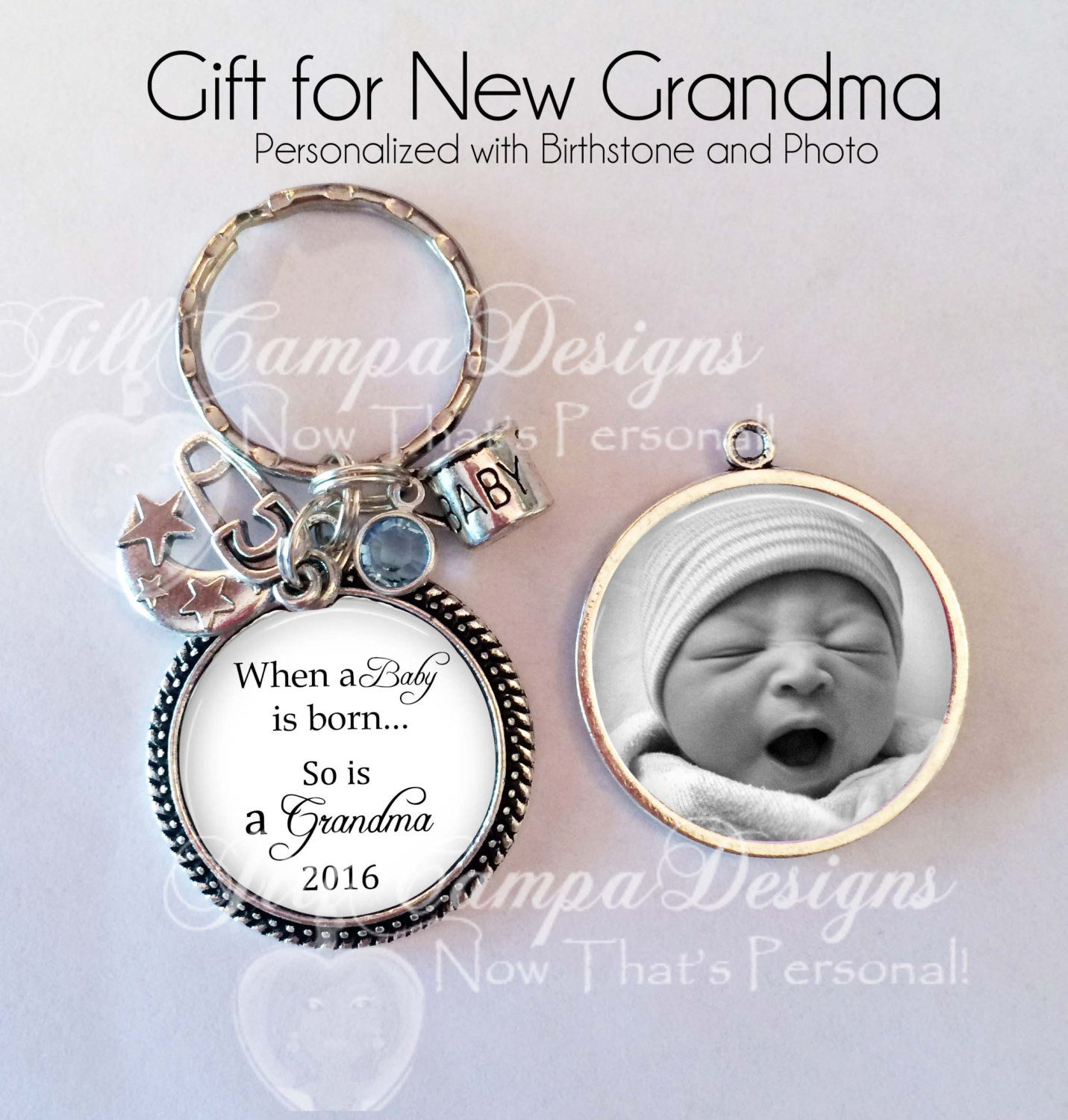 Gifts For Grandmas From Baby
 New Grandma Keychain double sided When a baby is