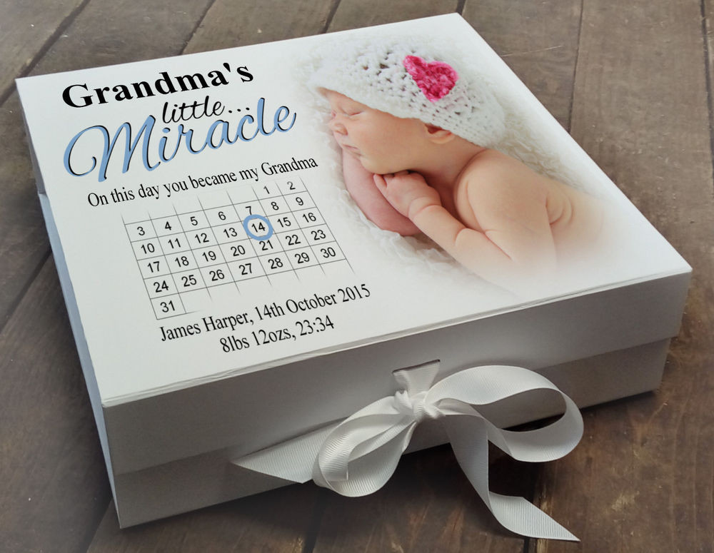 Gifts For Grandmas From Baby
 personalised white memory keepsake box Newborn baby