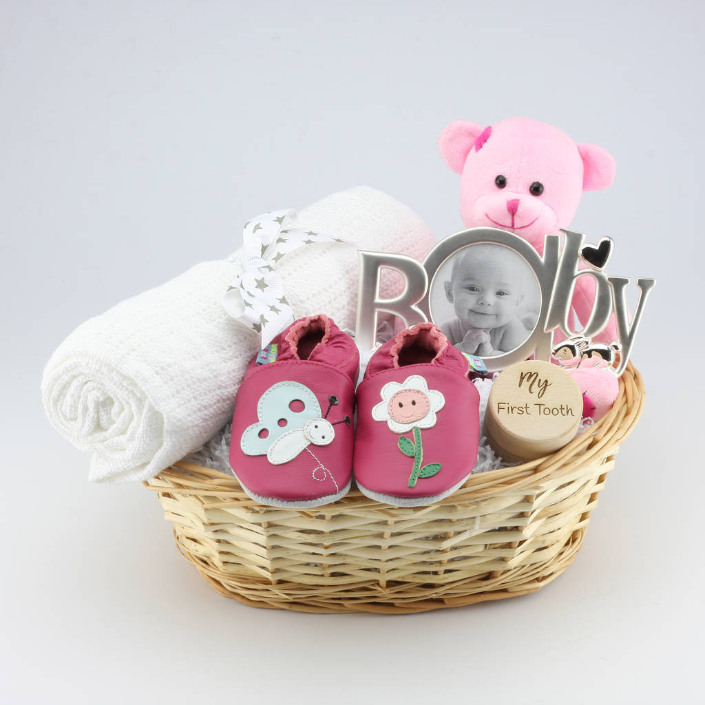 Gifts From Baby
 personalised deluxe girl new baby t basket by the laser