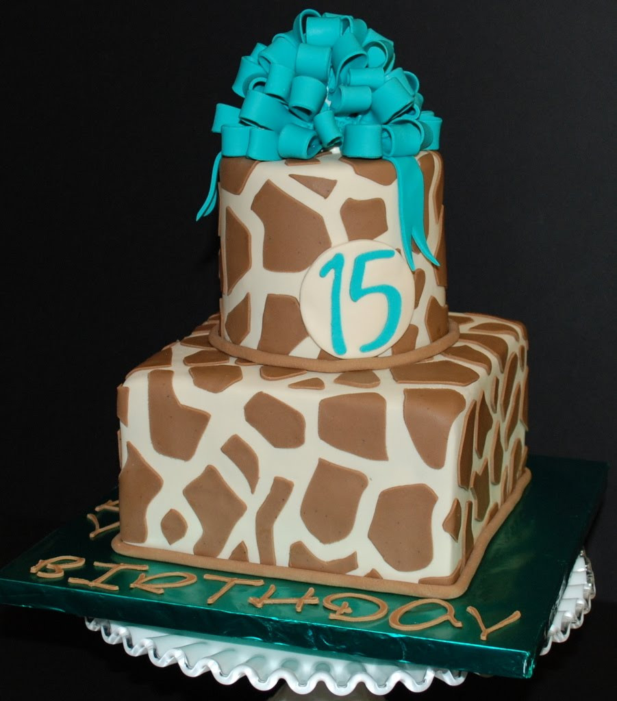 Giraffe Birthday Cake
 The Bakery Next Door Giraffe Print Birthday Cake