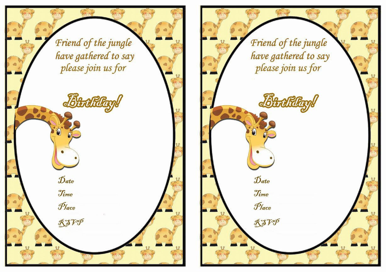 Giraffe Birthday Invitations
 Giraffe FREE Printable Birthday Party Invitations