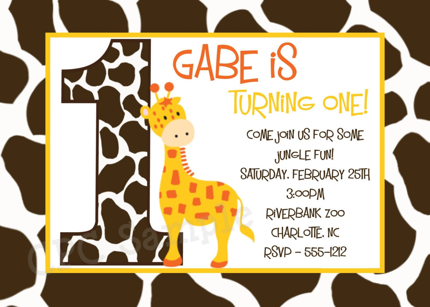 Giraffe Birthday Invitations
 Giraffe Birthday Invitation Giraffe Birthday Party Invitations