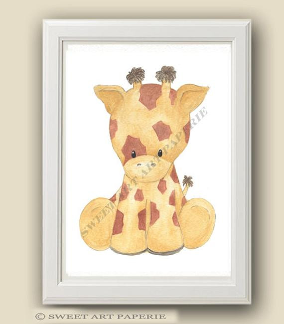 Giraffe Decorations For Baby Room
 Baby Giraffe Safari Nursery Art Nursery Decor PRINT