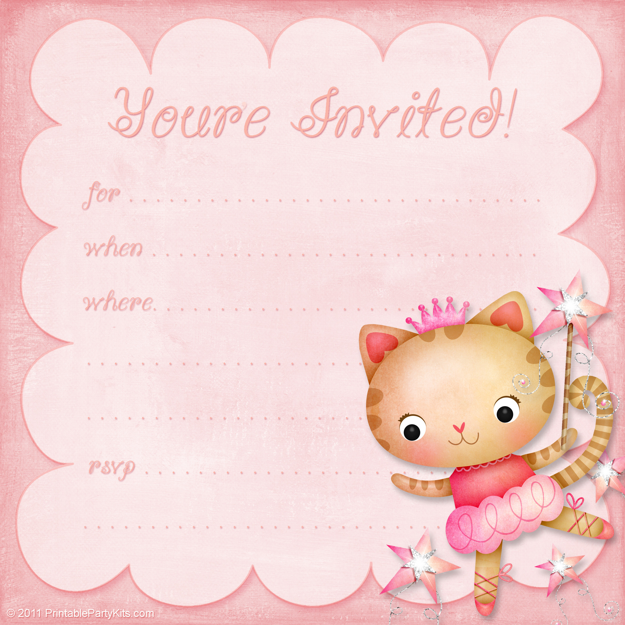Girl Birthday Party Invitations
 Free Printable Girls Birthday Invitations – Bagvania FREE