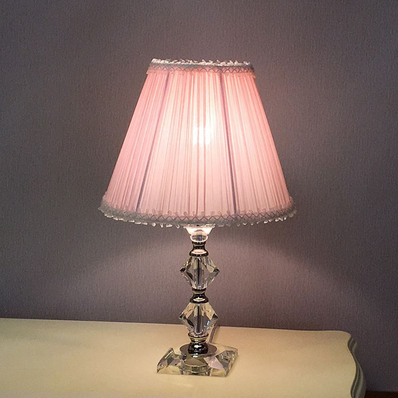 Girls Bedroom Lamp
 Modern Crystal Bedroom Bedsides Table Lights Fabric