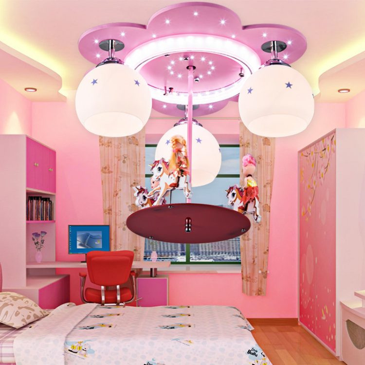 Girls Bedroom Lights
 Feminine Pink Hanging Bedroom Ceiling Light Fixtures