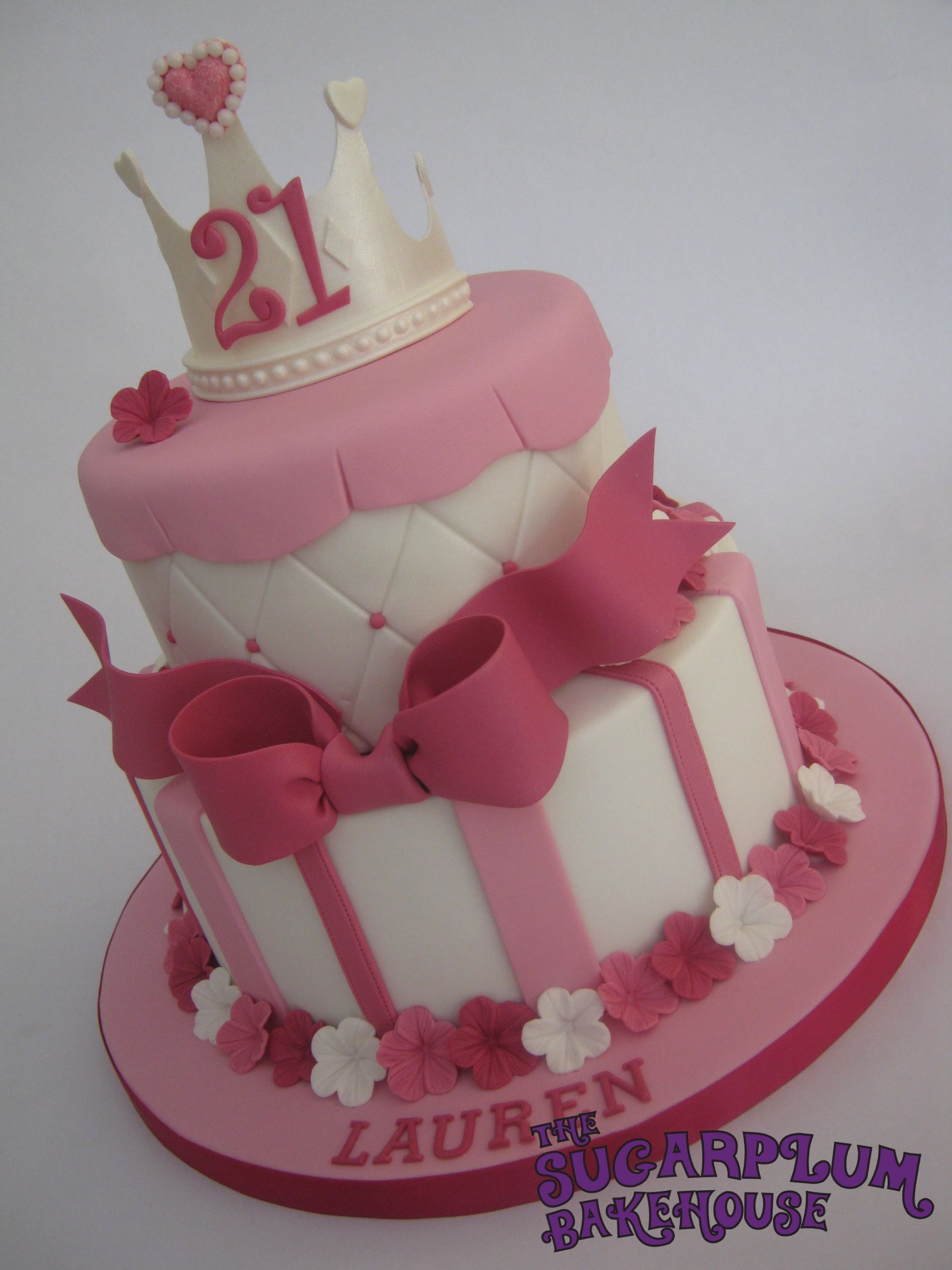 Girly Birthday Cakes
 2 Tier Girly Princess 21St Birthday Cake CakeCentral