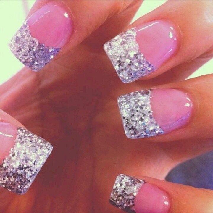 Glitter French Tip Nail Designs
 50 Most Beautiful Glitter French Tip Nail Art Design Ideas