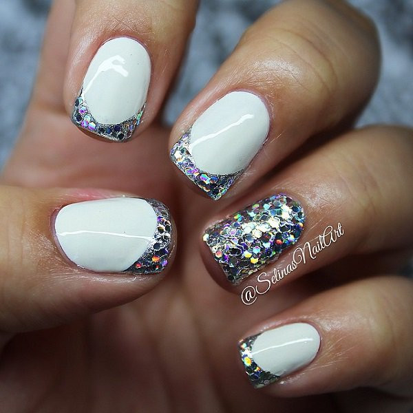 Glitter French Tip Nail Designs
 35 Amazing Glitter Nail Designs for 2020 Pretty Designs