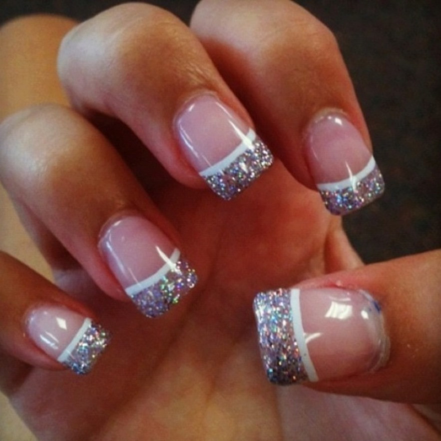 Glitter French Tip Nail Designs
 Glitter Nails