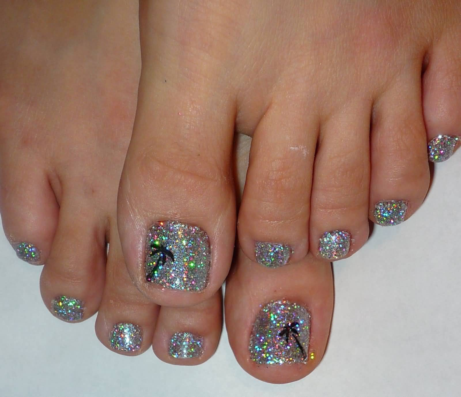 Glitter Gel Nail Designs
 50 Best Toe Glitter Nail Art Design Ideas