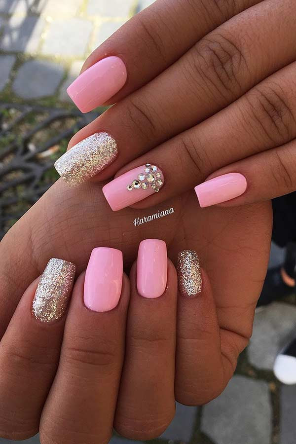 Glitter Pink Nails
 10 Light Pink Nail Designs and Ideas to Try Hairs London