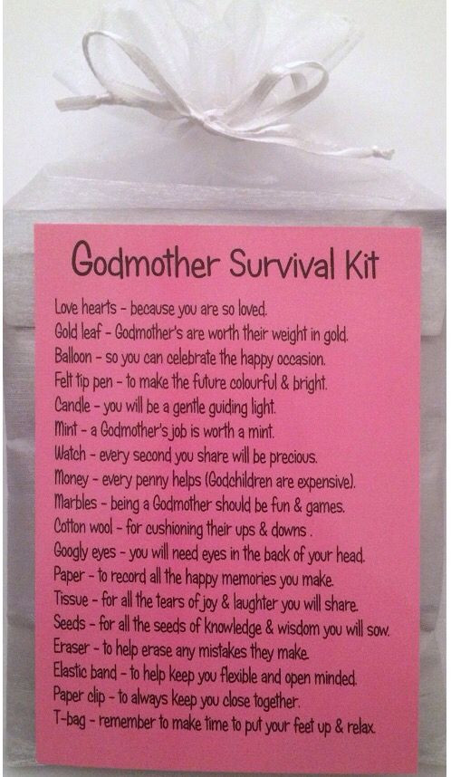 Godmother Quotes
 Godmother Survival Kit lovely idea as a small t
