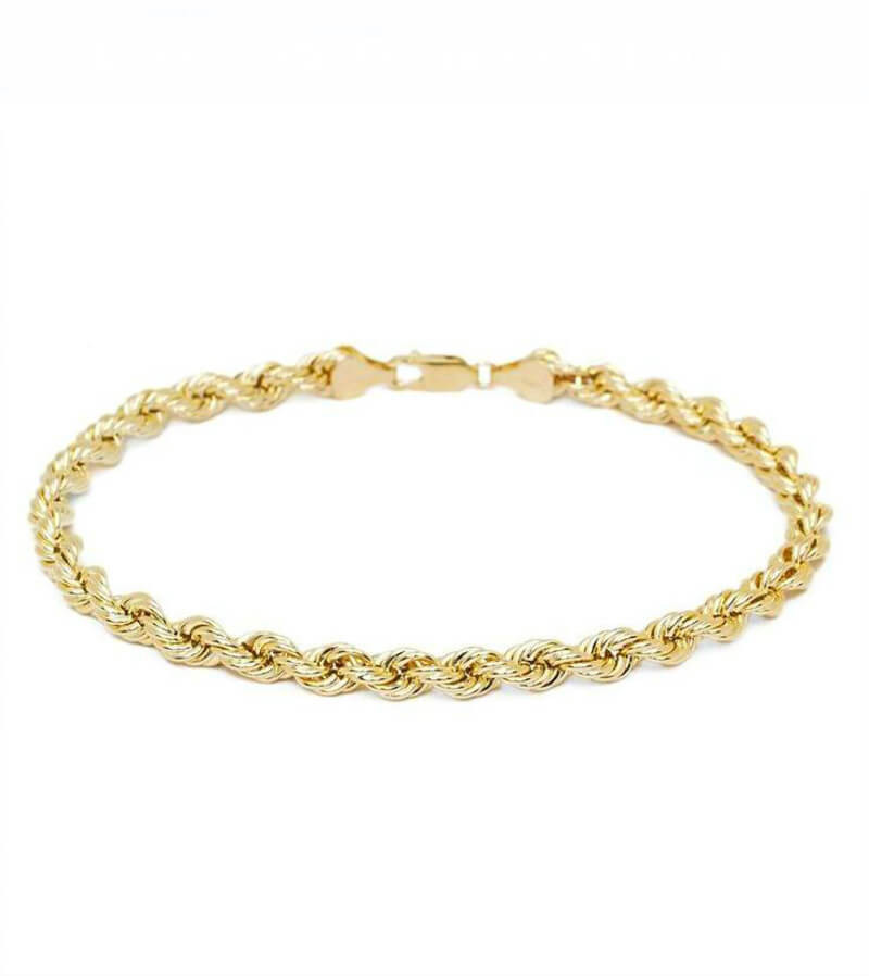 Gold Bracelet For Women
 Womens 9ct Gold Rope Chain Bracelet 7 inch