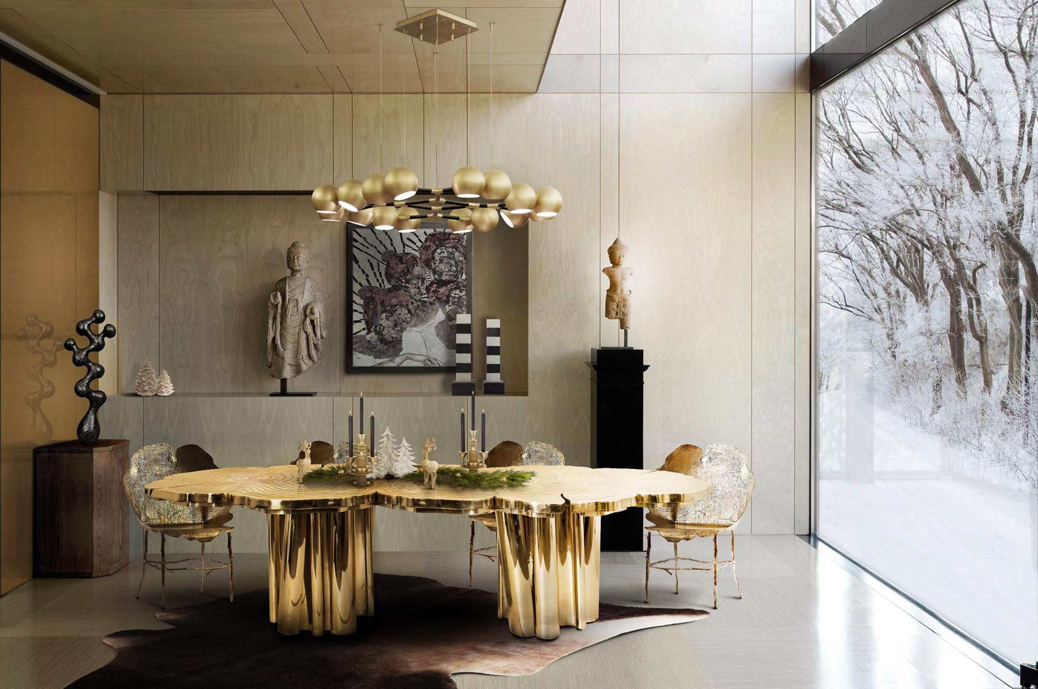 Gold Living Room Table
 The Best Black and Gold Decorating Ideas for your Dining Room