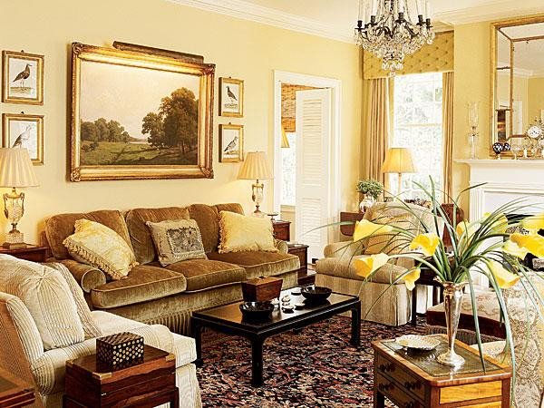 Gold Walls Living Room
 How To select the perfect color how colors can affect