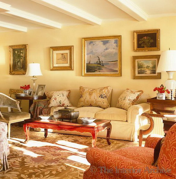 Gold Walls Living Room
 Pretty Living Room Colors For Inspiration Hative