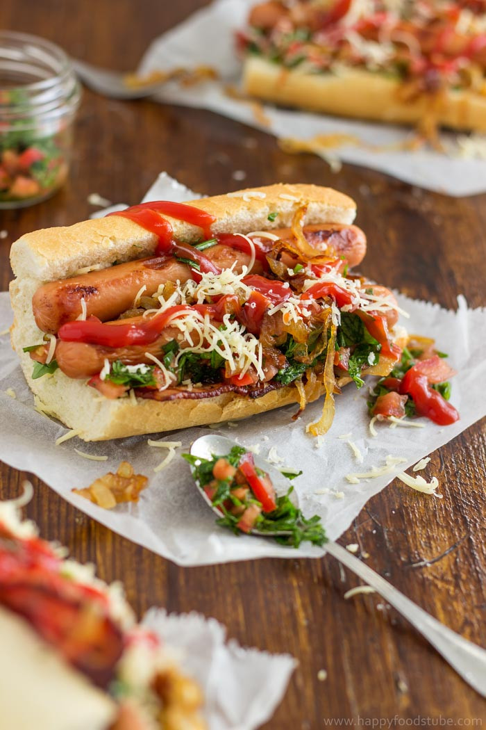 Gourmet Hot Dogs
 Homemade Gourmet Hot Dog Recipe HappyFoods Tube