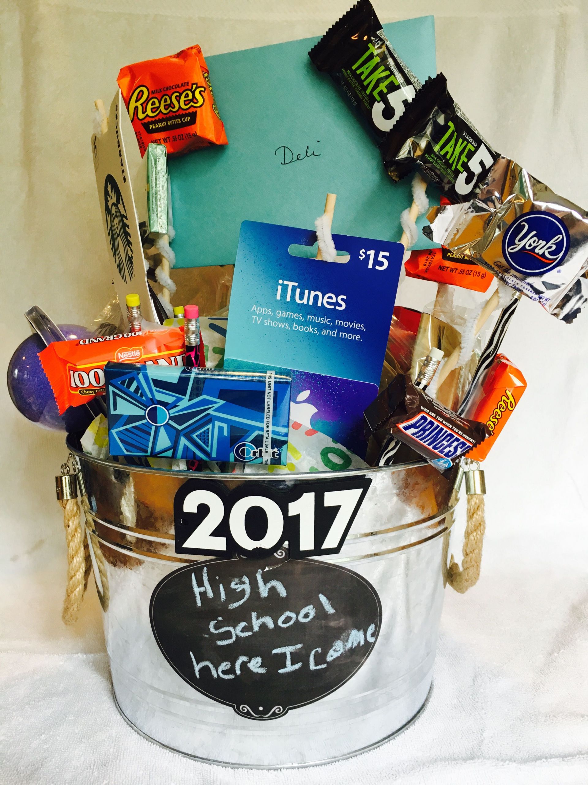 Grade School Graduation Gift Ideas
 A bucket full of awesome treats for a middle school