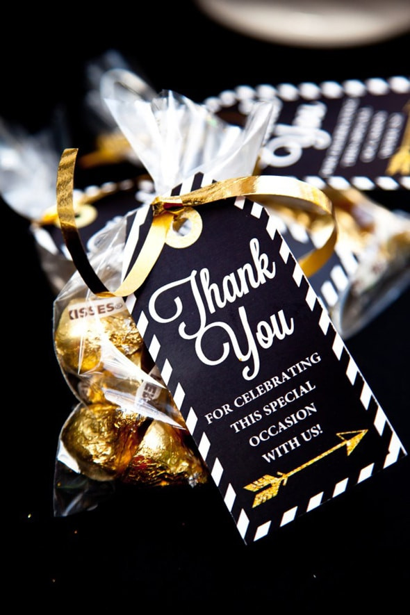 Graduation Favor Ideas For A Beach Party
 Black and Gold Graduation Party Pretty My Party
