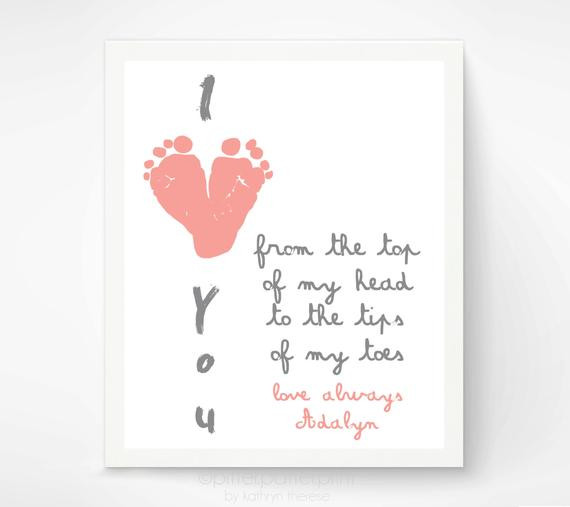 Grandpa Gift Ideas From Baby
 Gift for Grandparents I Love You Baby by PitterPatterPrint