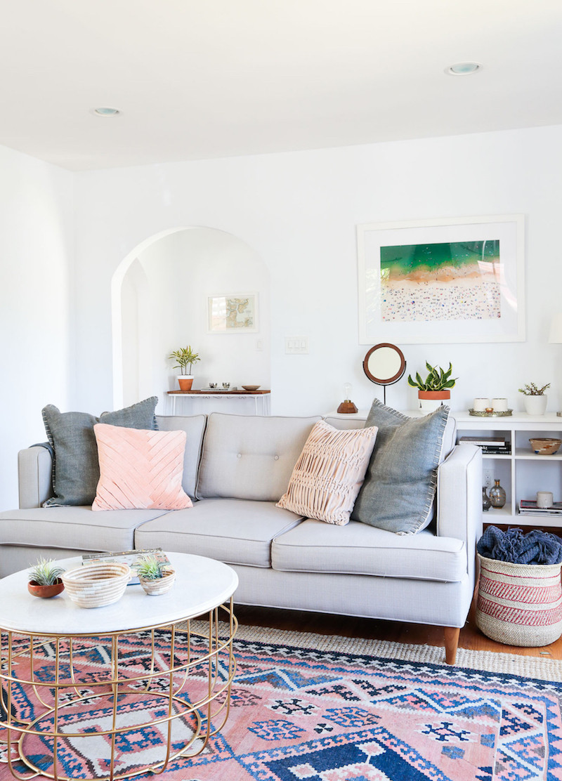 Gray Sofa Living Room Decor
 A Bohemian California Home With International Decor