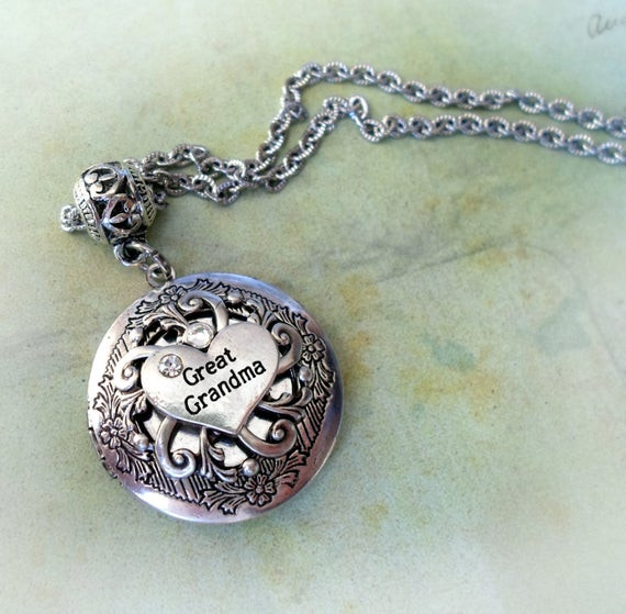 Great Grandma Necklace
 Great Grandma Locket Necklace In Antique Silver by