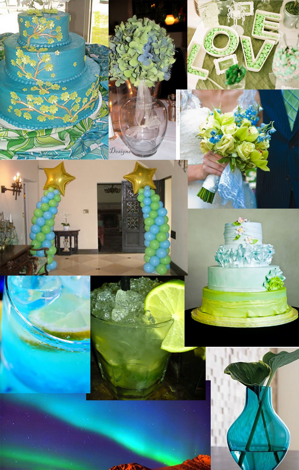 Green Wedding Theme
 Weddingzilla Blue Green Turquoise Wedding Inspiration Board