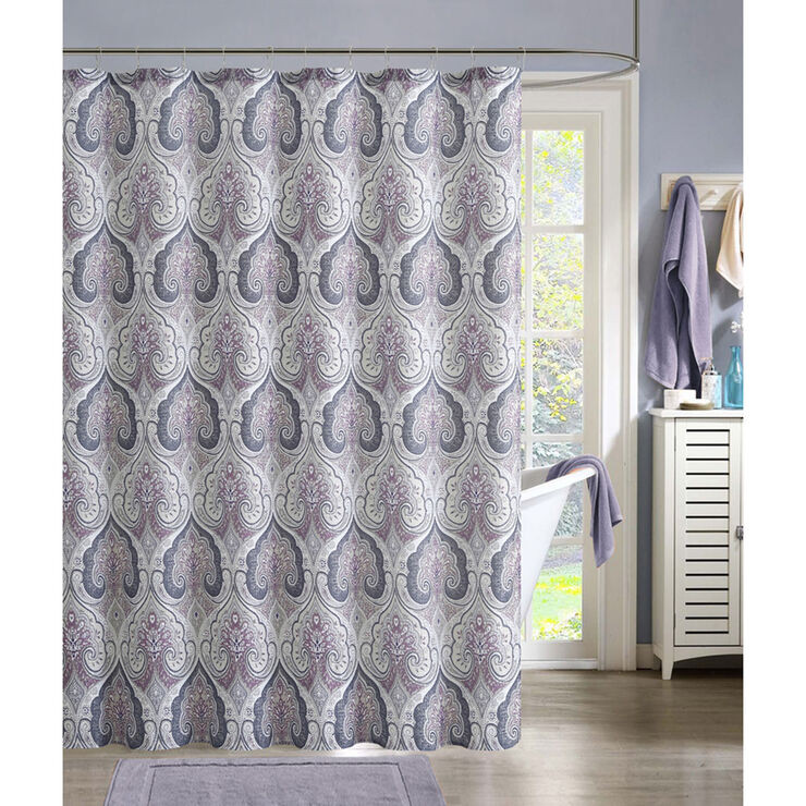 Grey Bathroom Shower Curtains
 Beryl Mauve Gray Shower Curtain