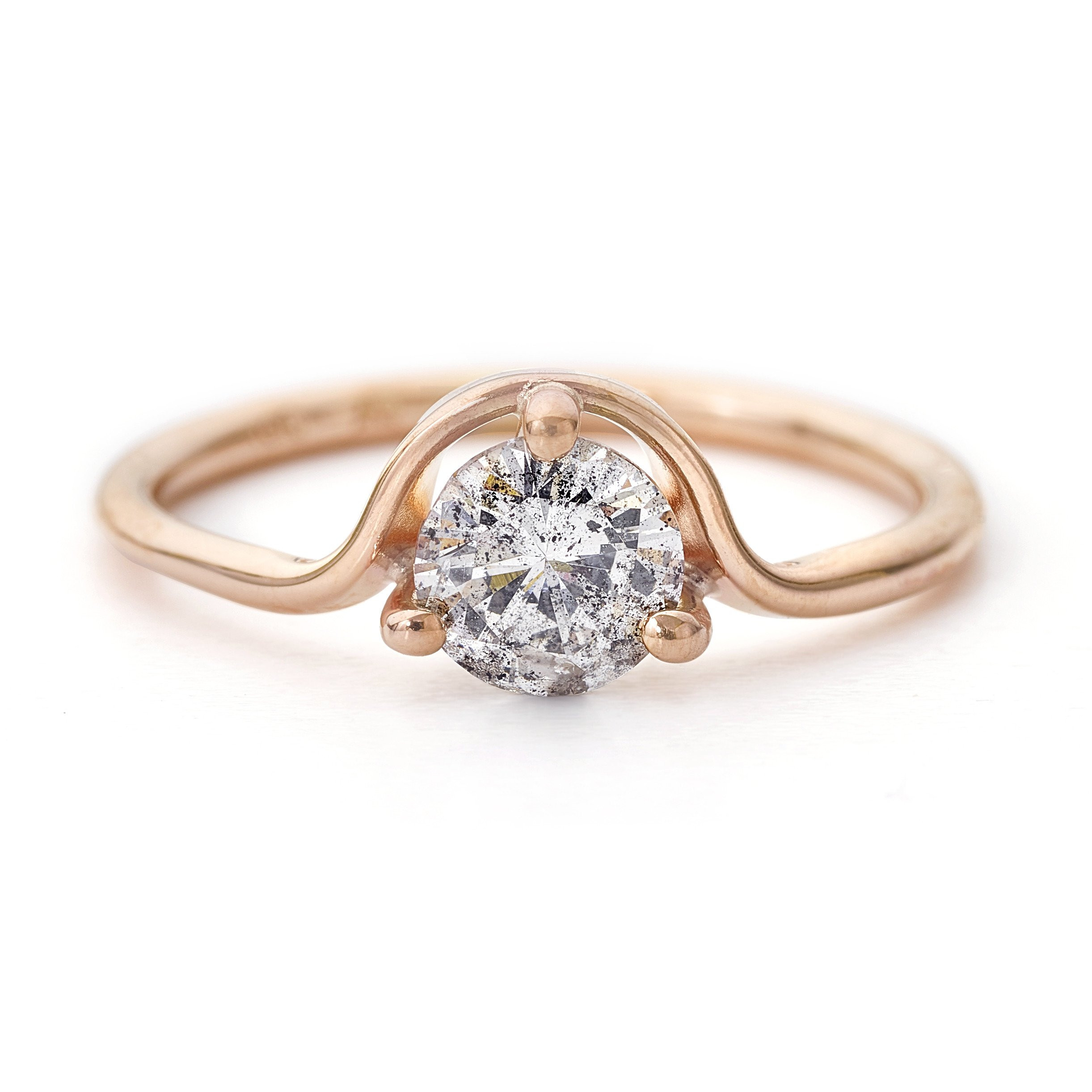 Grey Diamond Engagement Rings
 Grey Diamond Engagement Ring in Rose Gold – ARTEMER