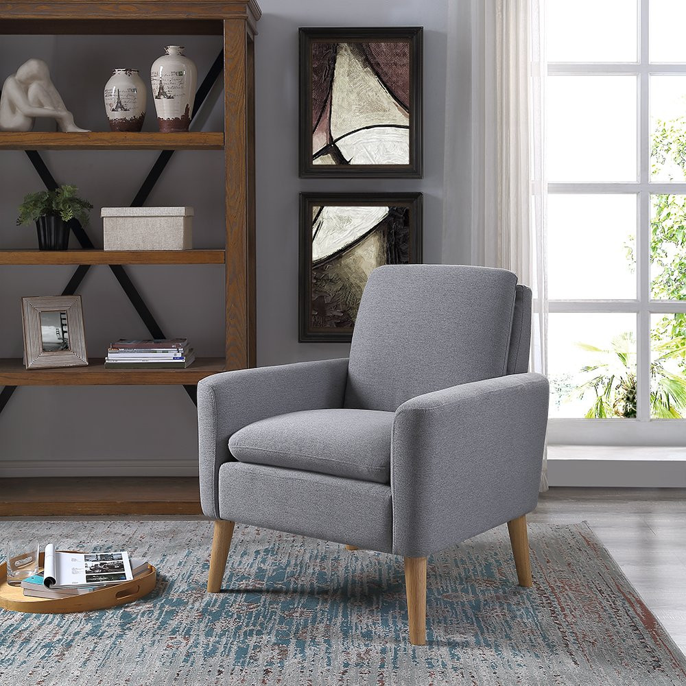 Grey Living Room Chairs
 Lohoms Modern Accent Fabric Chair Single Sofa fy