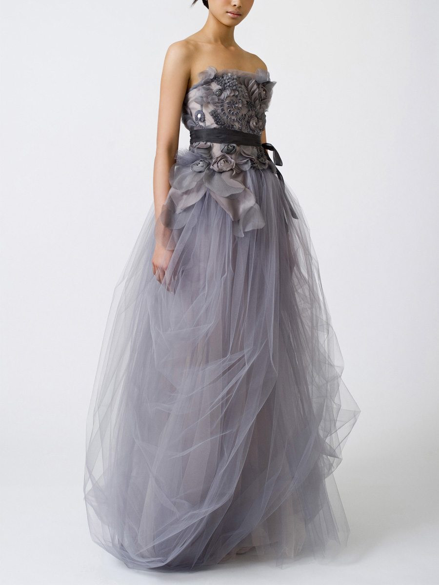 Grey Wedding Dress
 Team Wedding Blog Colorful Wedding Gowns Silver Inspiration