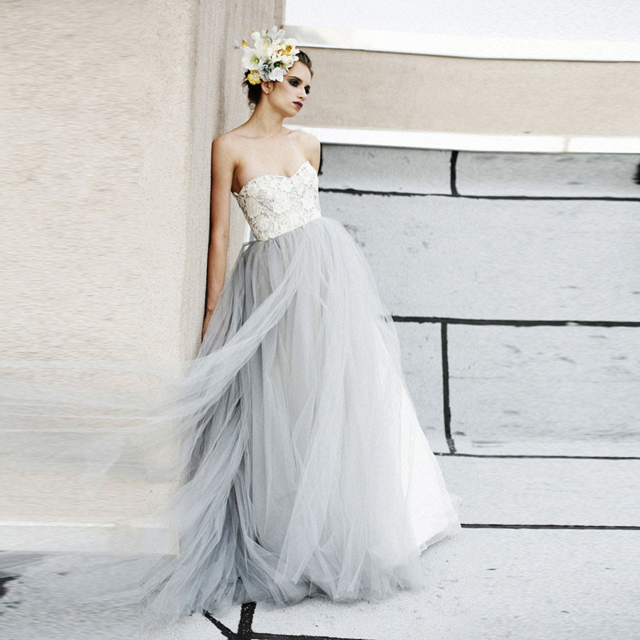 Grey Wedding Dress
 Aliexpress Buy Vintage Light Gray Tulle Lace Wedding