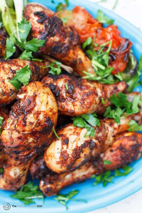 Grilled Chicken Legs Recipe
 Grilled Chicken Drumsticks with Garlic Harissa Marinade