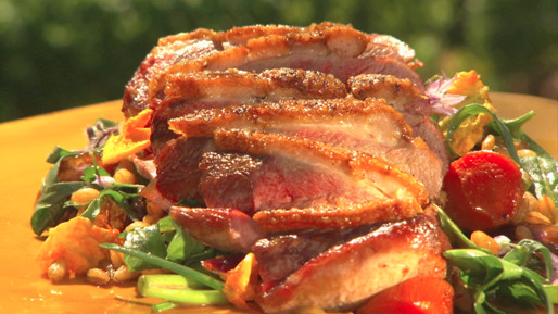 Grilled Duck Recipes
 Grilled Duck Breast on a Honey Roasted Carrot Farro Herb