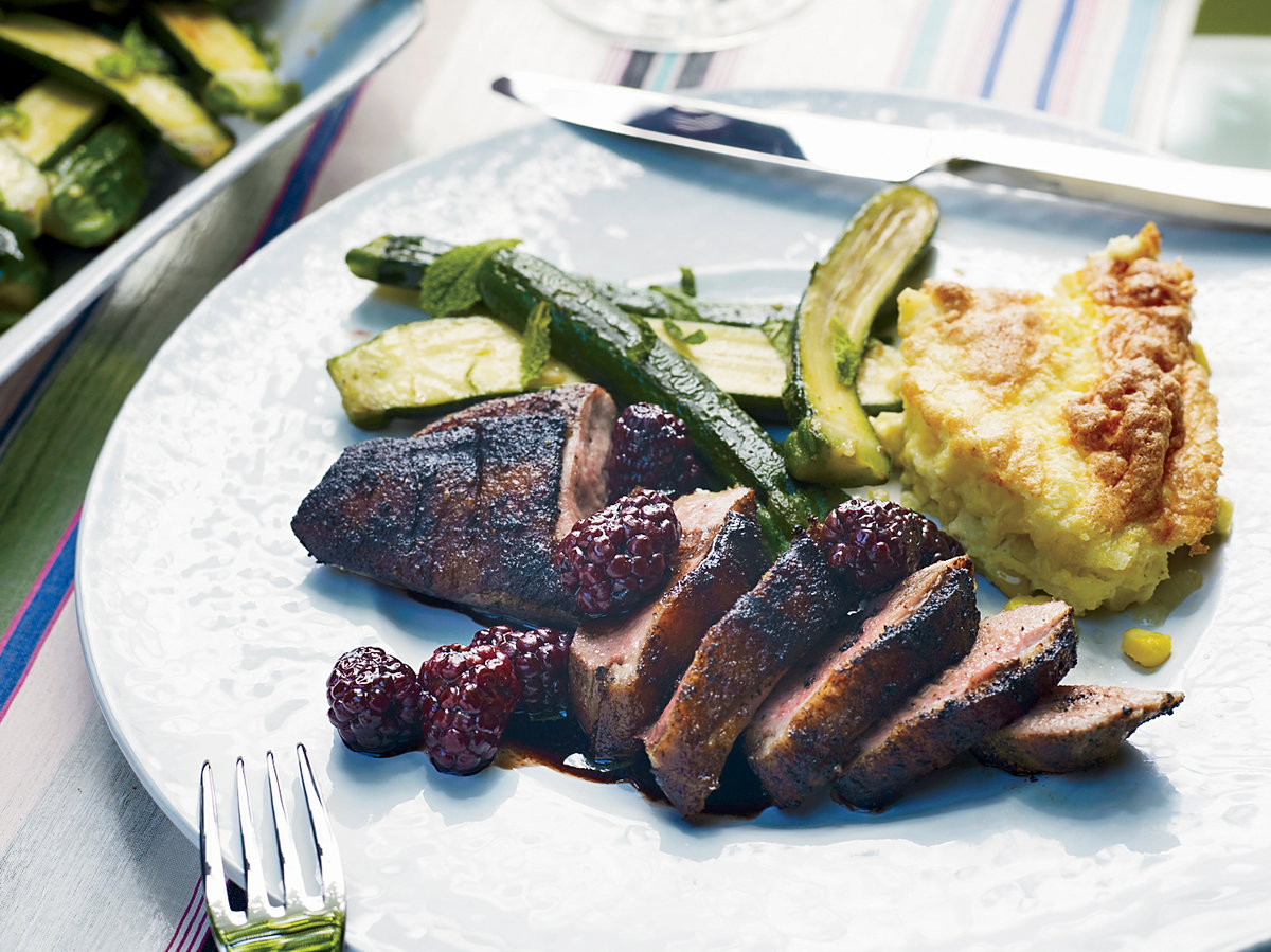 Grilled Duck Recipes
 Grilled Spiced Duck Breasts with Blackberries Recipe