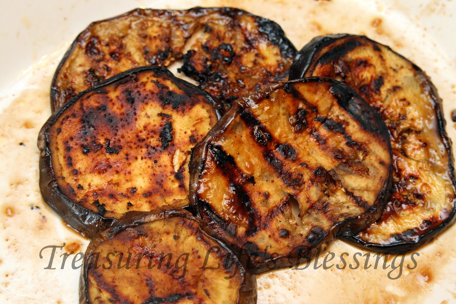 Grilled Eggplant Recipe
 "E" is for "Eggplant" honey garlic grilled Treasuring