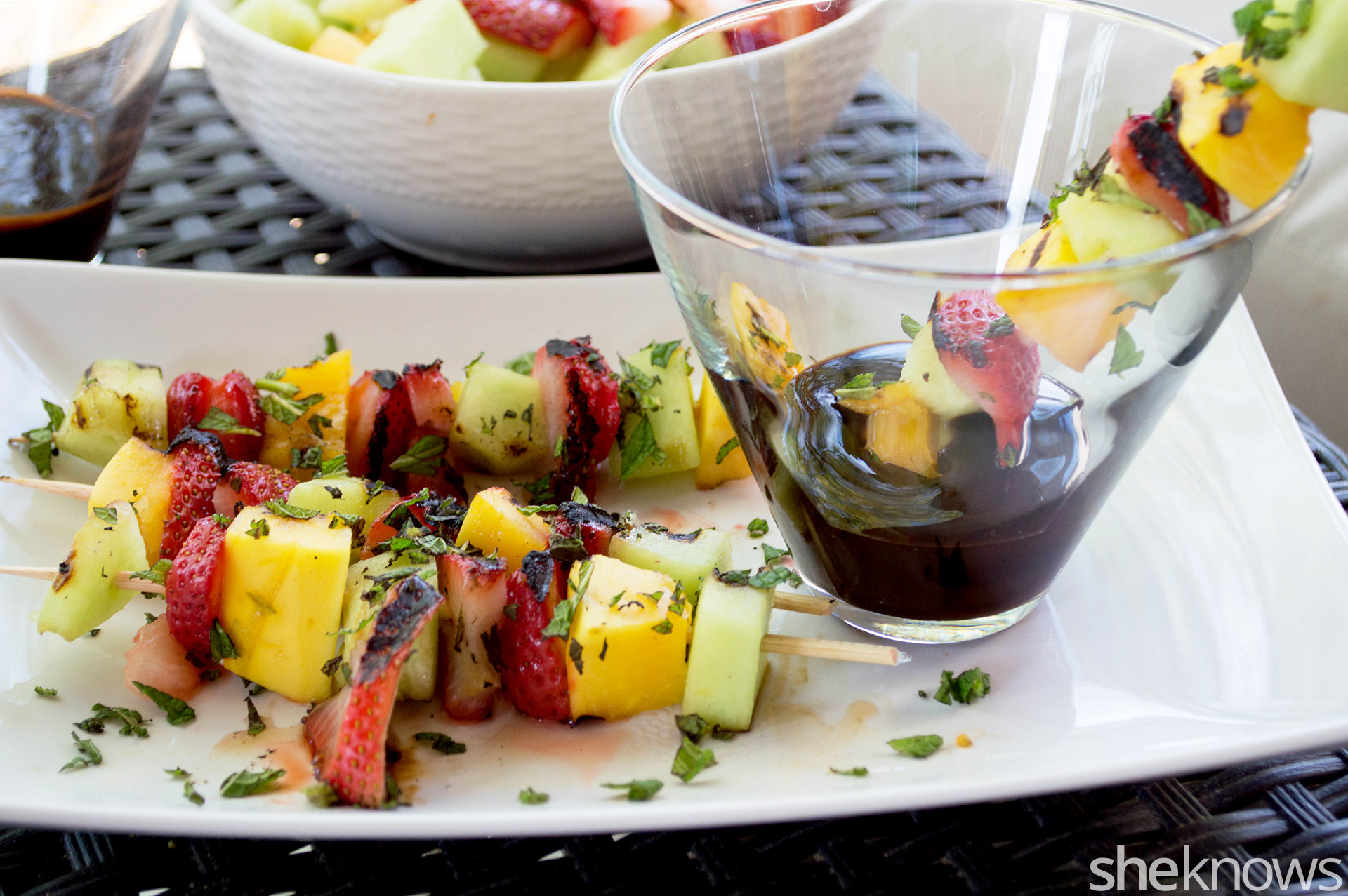 Grilled Fruit Desserts
 Grilled fruit kebabs with chocolate sauce put a healthy