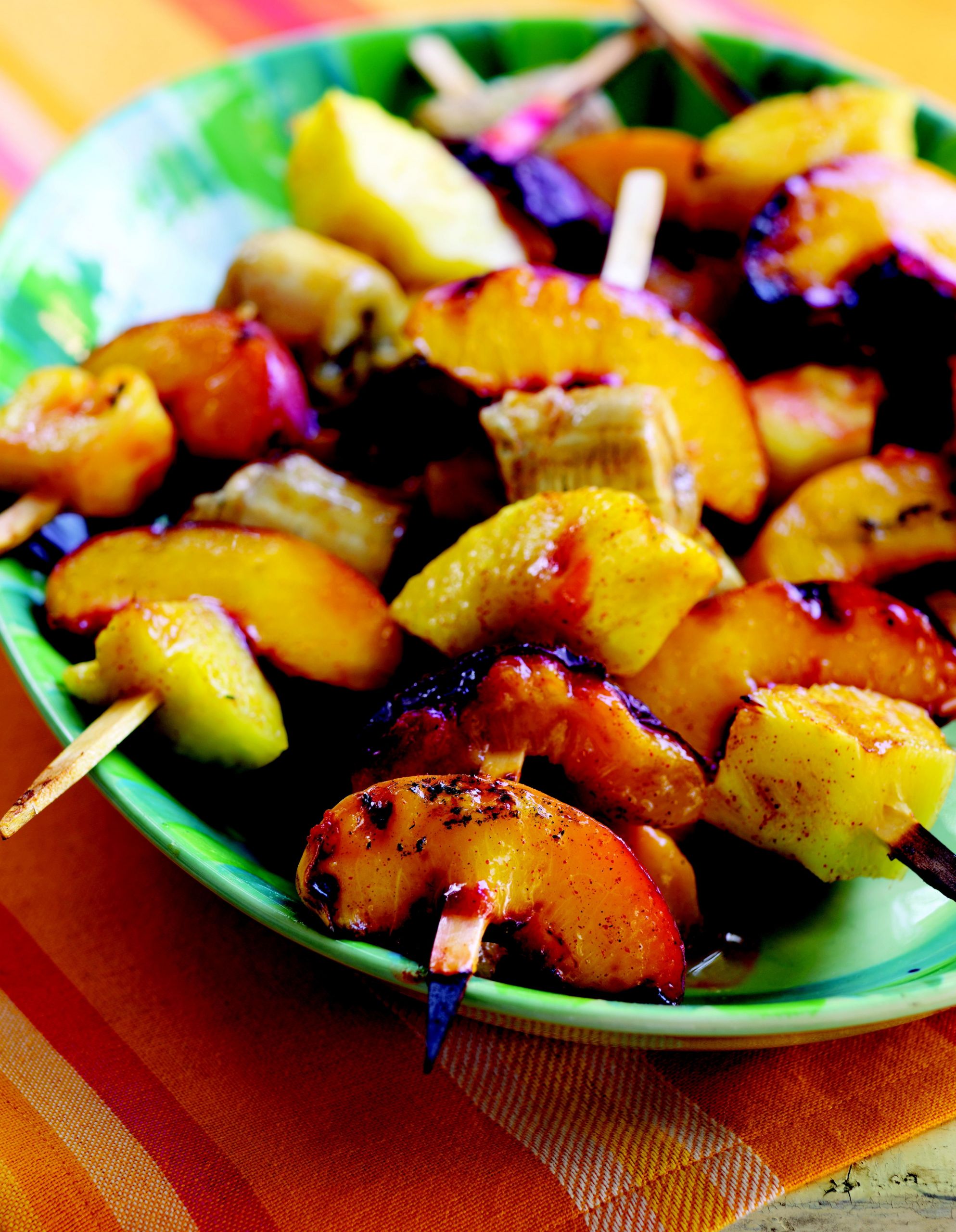 Grilled Fruit Desserts
 Grilled Fruit Skewers with Spicy Maple Cumin Glaze recipe