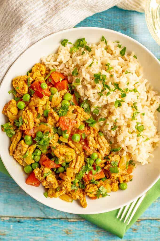 Ground Turkey And Rice Recipes
 Curry ground turkey with rice and peas Family Food on