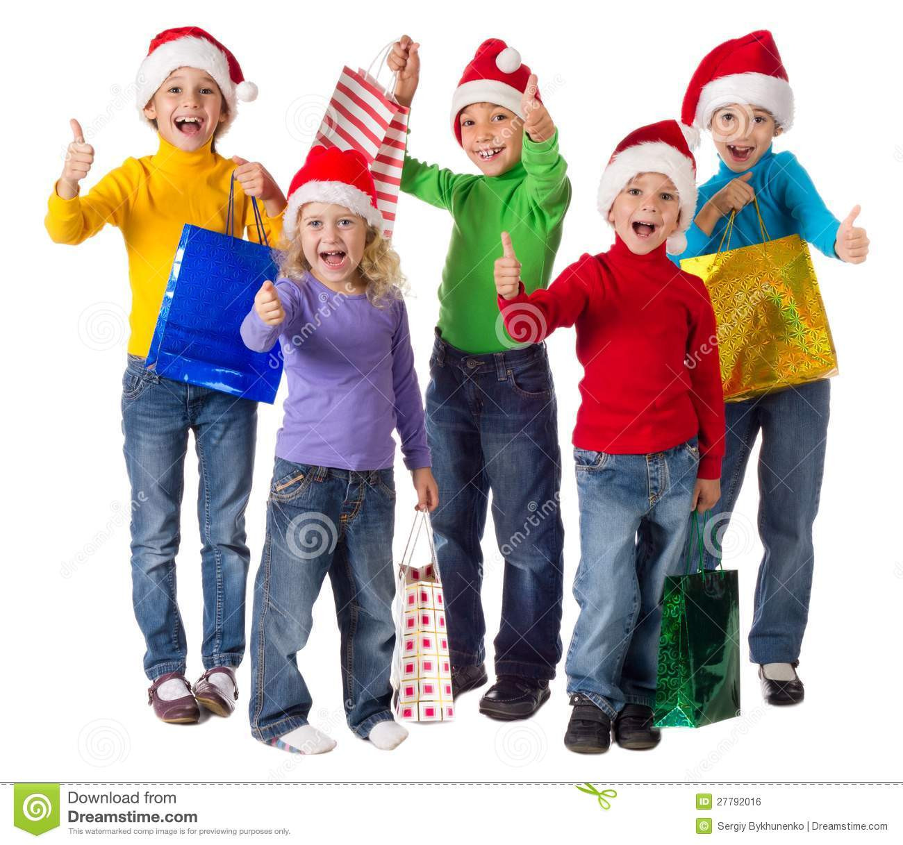 Group Gifts For Kids
 Group Happy Kids With Christmas Gifts Stock