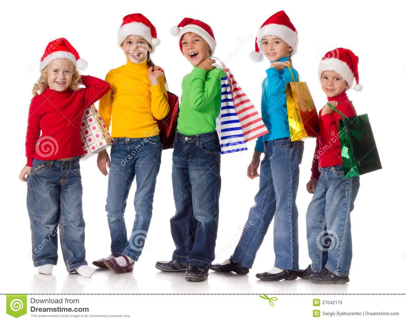 Group Gifts For Kids
 Group Happy Kids With Christmas Gifts Royalty Free