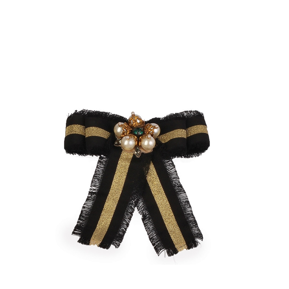 Gucci Brooches
 GUCCI Web Grosgrain Bow Brooch Black