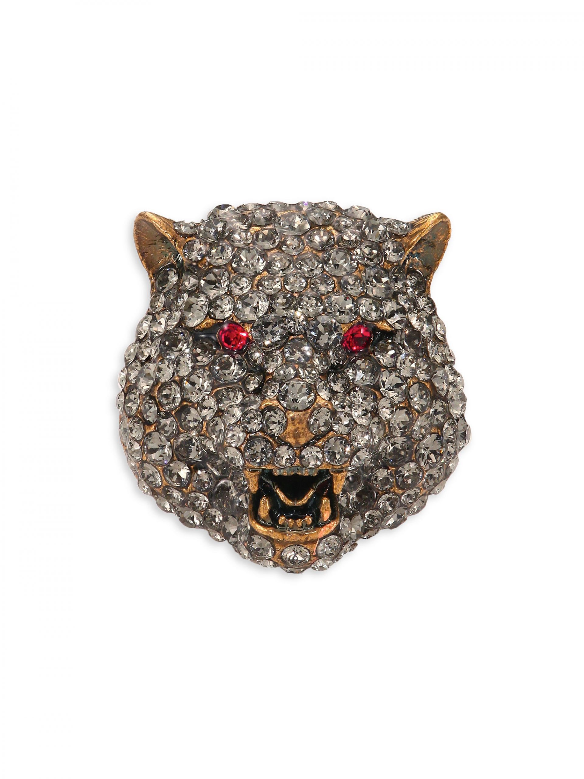 Gucci Brooches
 Gucci Feline Crystal Brooch in Metallic