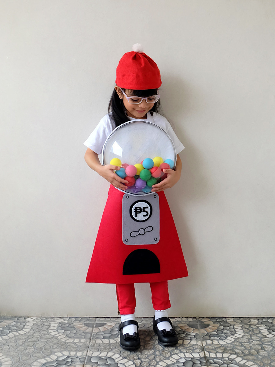 Gumball Machine Costume DIY
 DIY No Sew Gumball Machine Costume – A Crafted Lifestyle