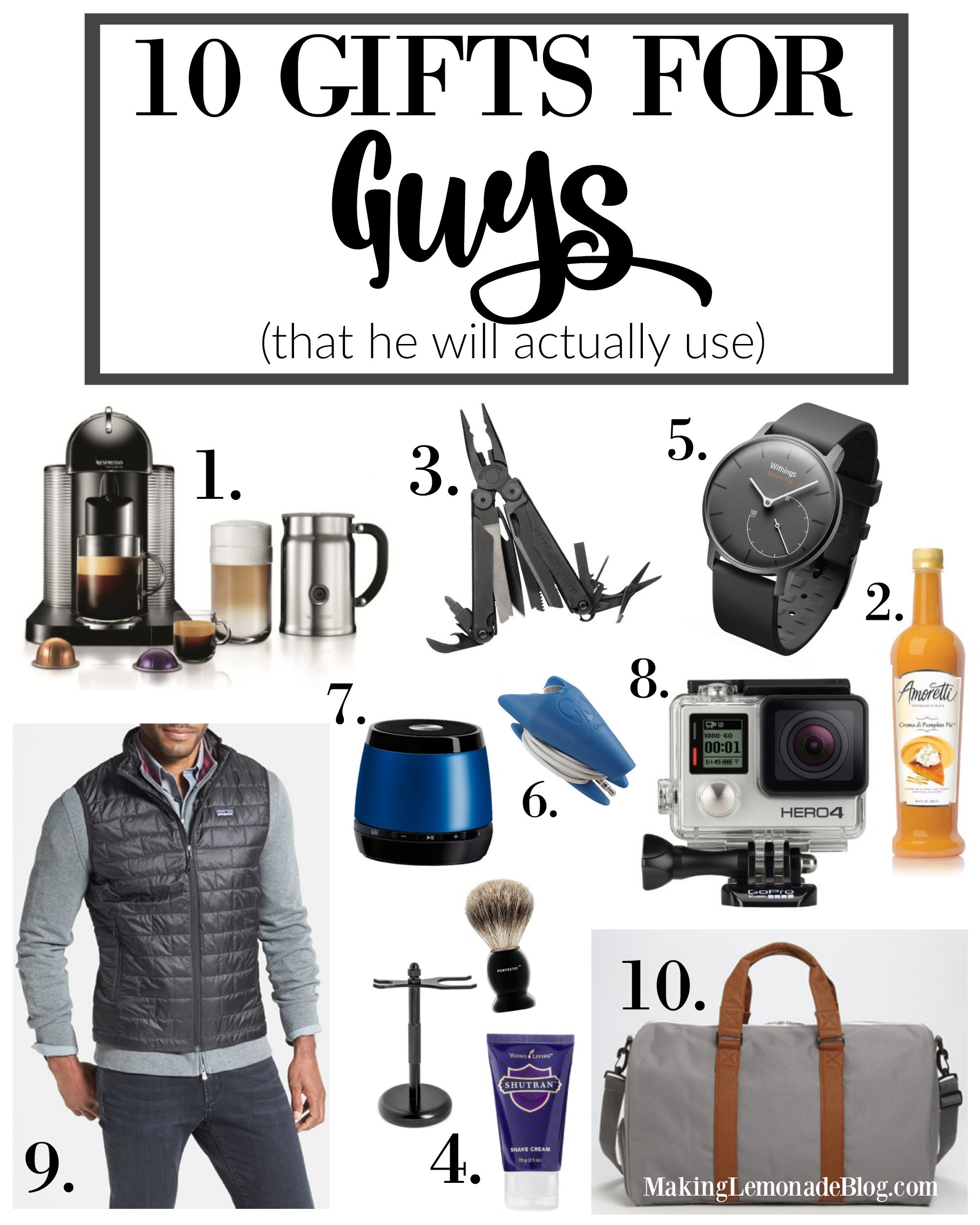 Guy Birthday Gifts
 Ten Best Gifts for Guys That He ll Use