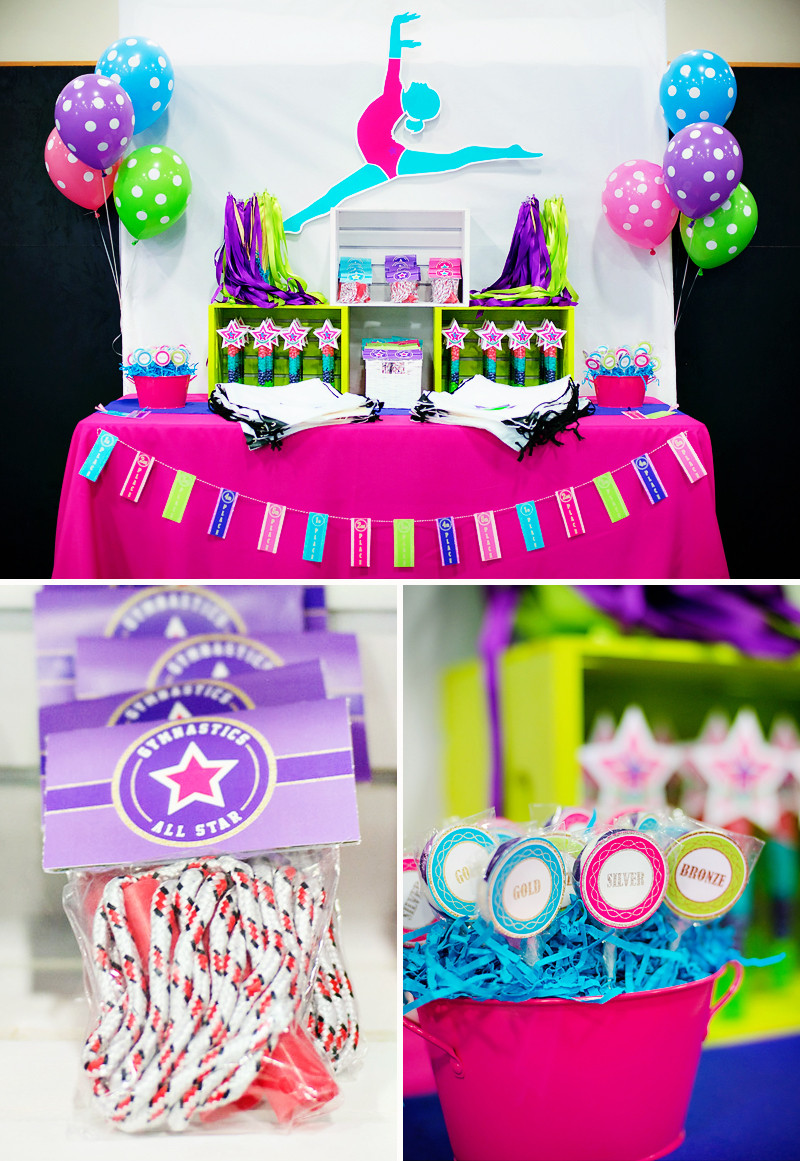 Gymnastics Birthday Party
 Bright & Coloful Gymnastics Birthday Party Hostess with