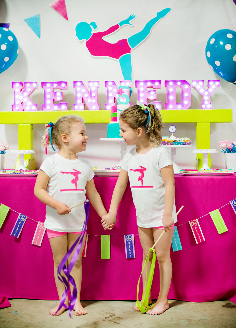 Gymnastics Birthday Party
 Bright & Coloful Gymnastics Birthday Party Hostess with