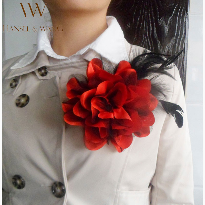 Hair Brooches
 New Flower Feather Brooch Hair Accessories Wedding Corsage